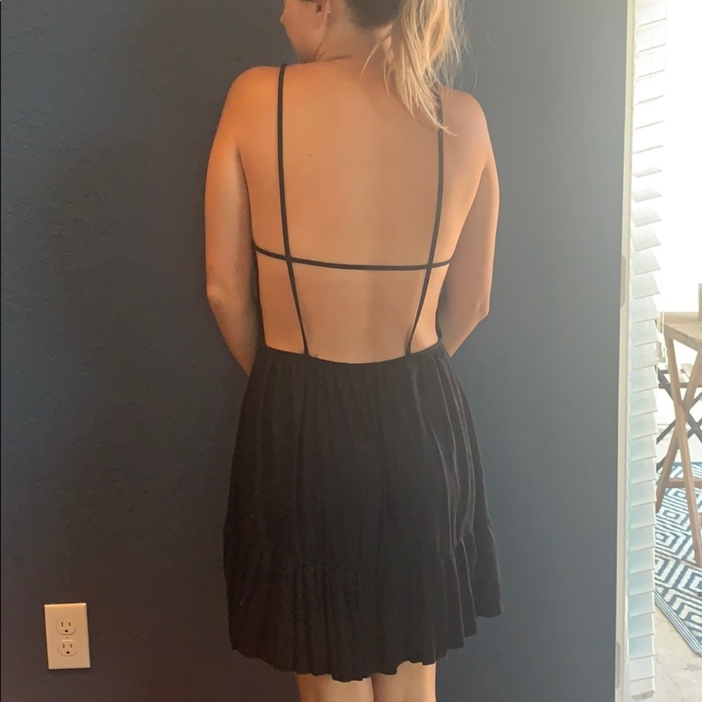 Black backless dress
